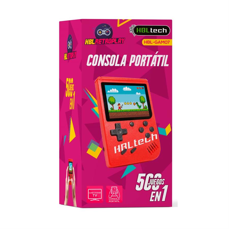 Consola Portátil Hbl 8bits Pocket + 500 Juegos Gam07