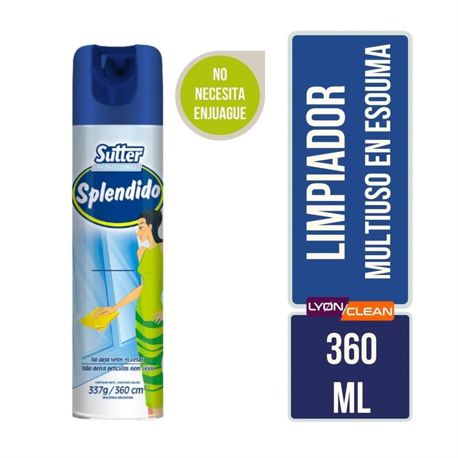 Limpiador De Pantallas Led Y Lcd Sutter Splendido En Espuma 360ml