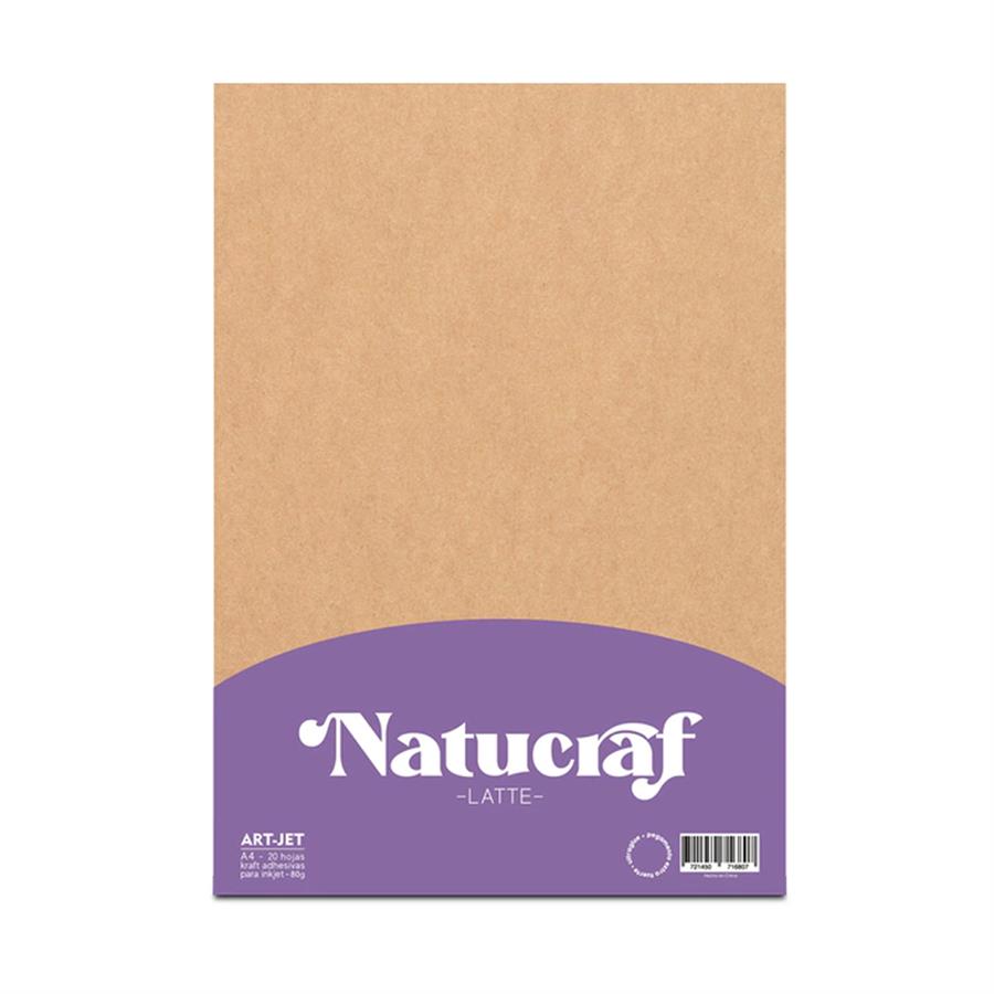 Papel Autoadhesivo Art-Jet Natucraf Latte A4 20H