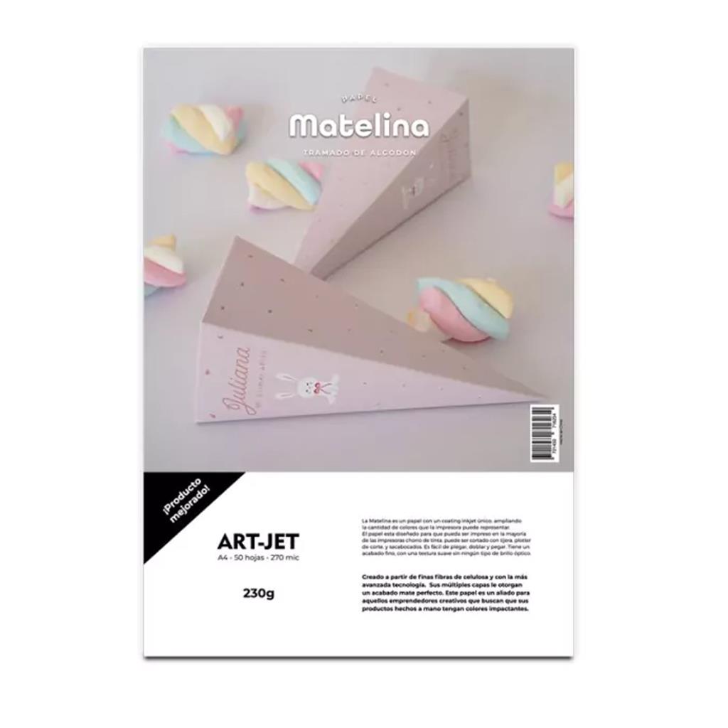 Papel Matelina Art-Jet Tramado Algodón 230g A4 x 50H