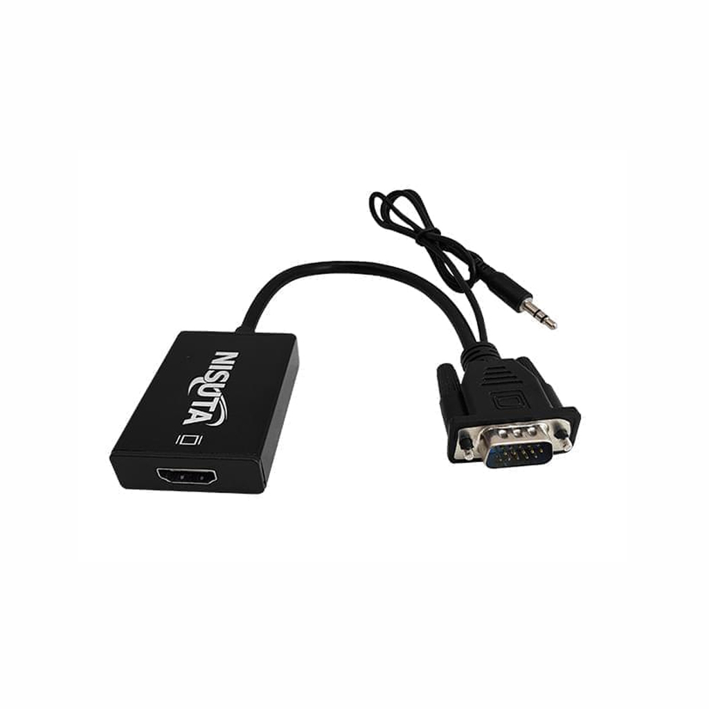 Conversor Nisuta Vga + Audio 3.5mm A Hdmi 1080p Con Cable - COVGHD4